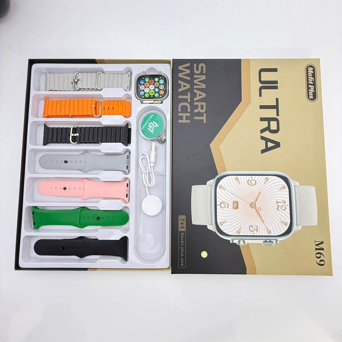 Smart Watch M69 Ultra 7+1 Straps HD Big Screen Men Women Smartwatch Bluetooth Call Bluetooth Music Sleep Monitoring Wireless Charging Watch