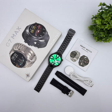 G7 Max Smart Watch | Round Dial | Stainless Steel